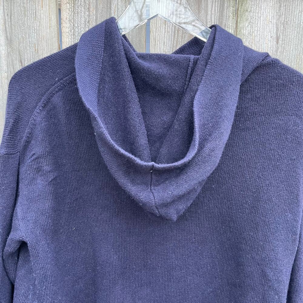 Vince Sweater Knit Hoodie Casual Pullover Blue Size Medium Cashmere - Picture 5 of 7